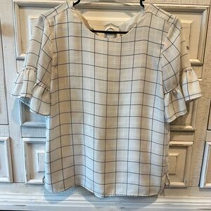 LOFT XSP Blouse with Ruffle Sleeves